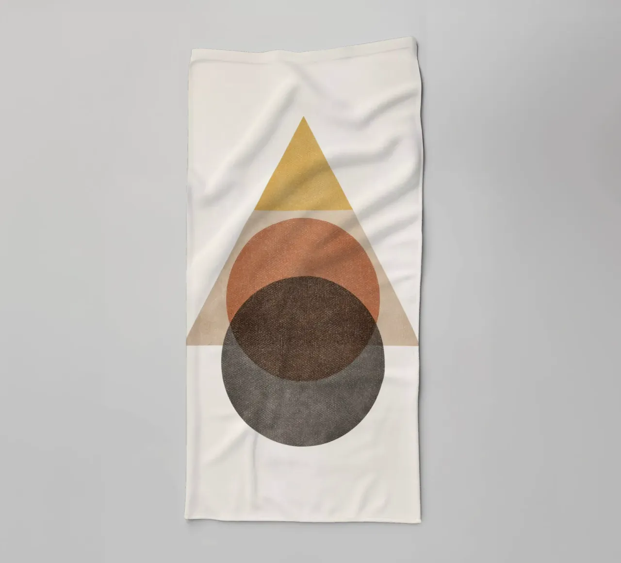 Layered Geometry – Minimal Circles and Triangle towel by Aralyn