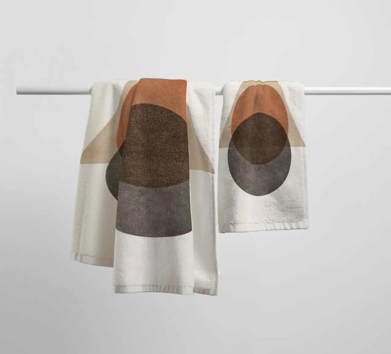 Layered Geometry – Minimal Circles and Triangle towel by Aralyn