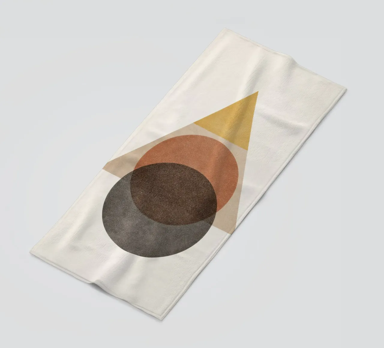 Layered Geometry – Minimal Circles and Triangle beach towel by Aralyn