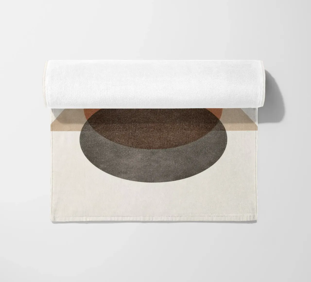 Layered Geometry – Minimal Circles and Triangle beach towel by Aralyn