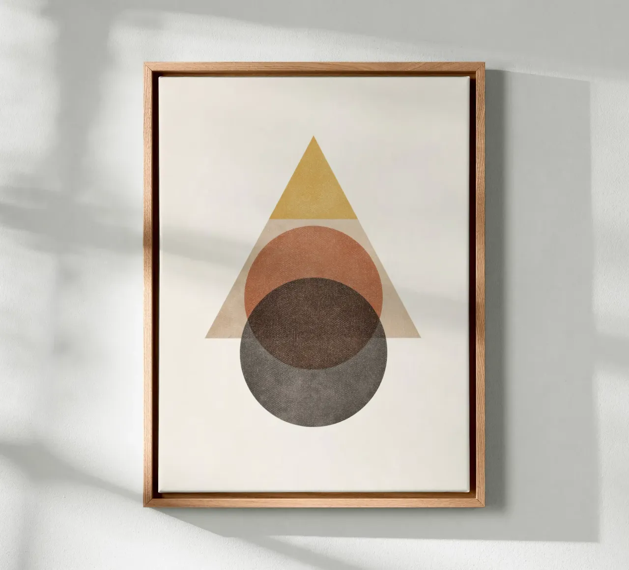 Layered Geometry – Minimal Circles and Triangle canvas by Aralyn
