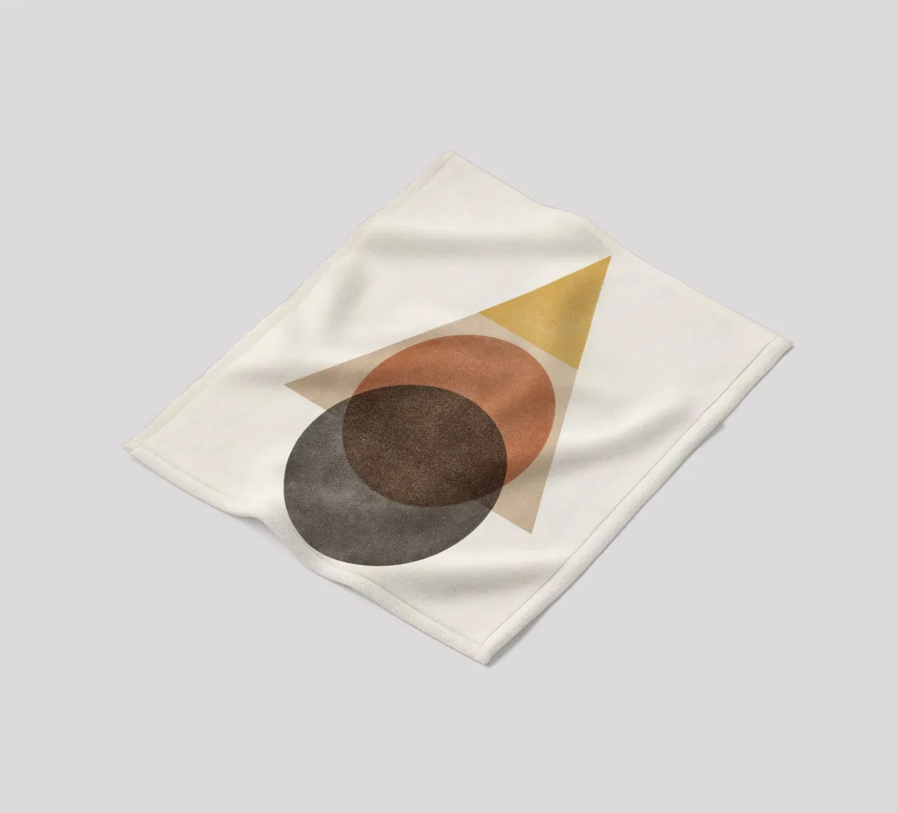 Layered Geometry – Minimal Circles and Triangle fleece blanket by Aralyn