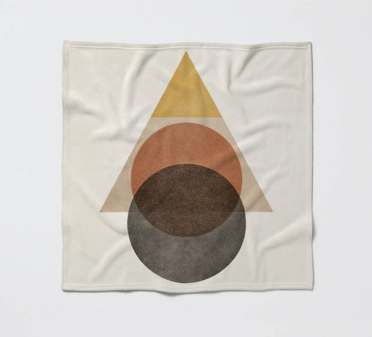 Layered Geometry – Minimal Circles and Triangle fleece blanket by Aralyn