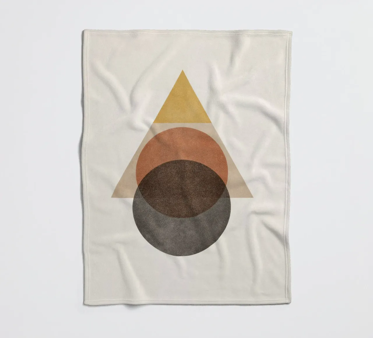 Layered Geometry – Minimal Circles and Triangle fleece blanket by Aralyn