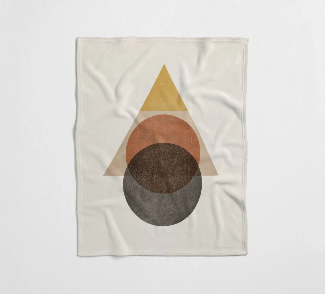 Layered Geometry – Minimal Circles and Triangle fleece blanket by Aralyn