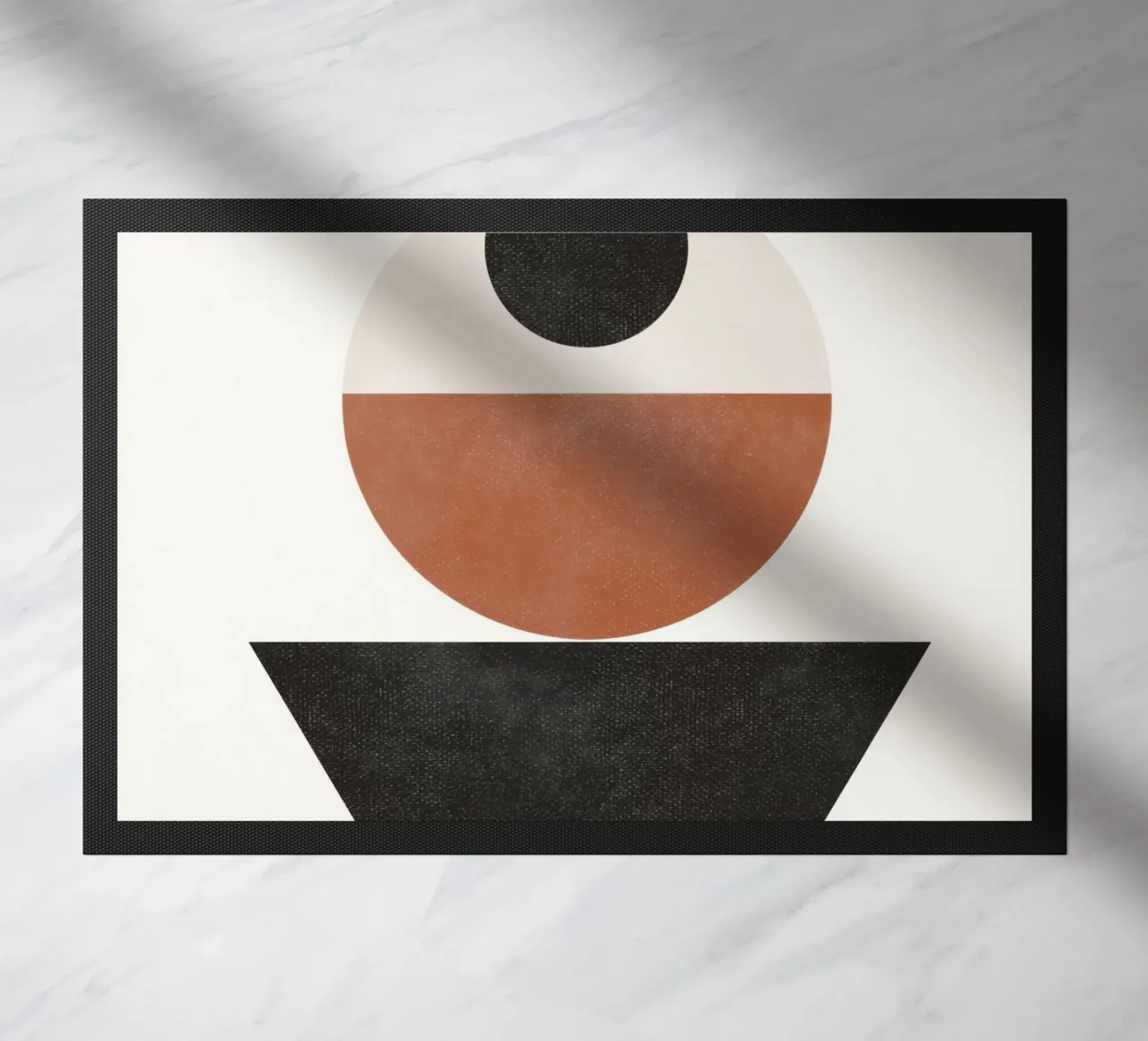 Timeless Forms – Minimalist Abstract in Bold Tones doormat by Aralyn