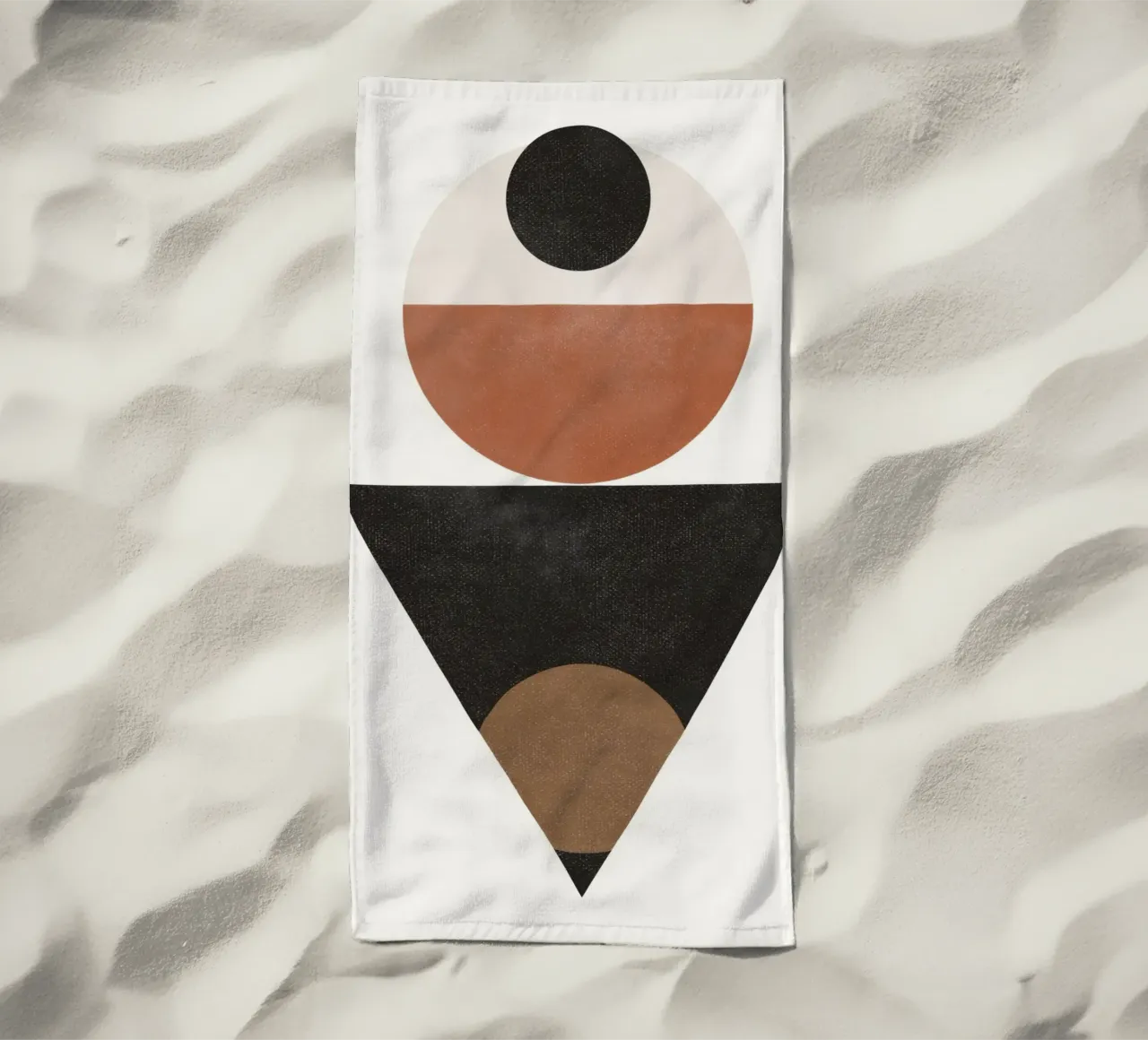 Timeless Forms – Minimalist Abstract in Bold Tones beach towel by Aralyn