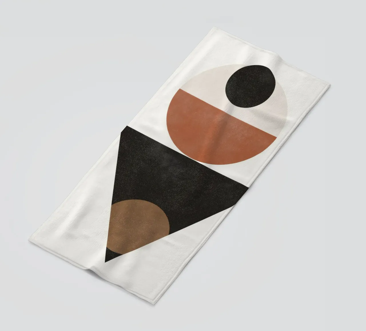 Timeless Forms – Minimalist Abstract in Bold Tones beach towel by Aralyn