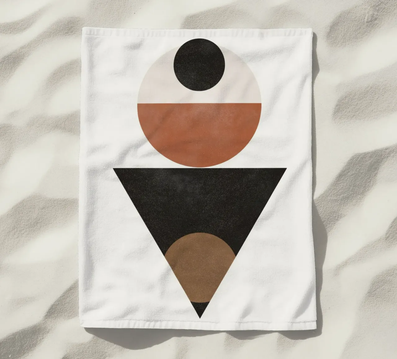 Timeless Forms – Minimalist Abstract in Bold Tones beach towel by Aralyn