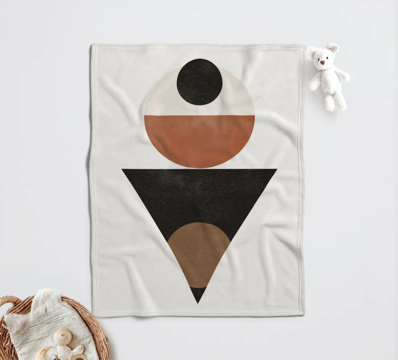 Timeless Forms – Minimalist Abstract in Bold Tones fleece blanket by Aralyn
