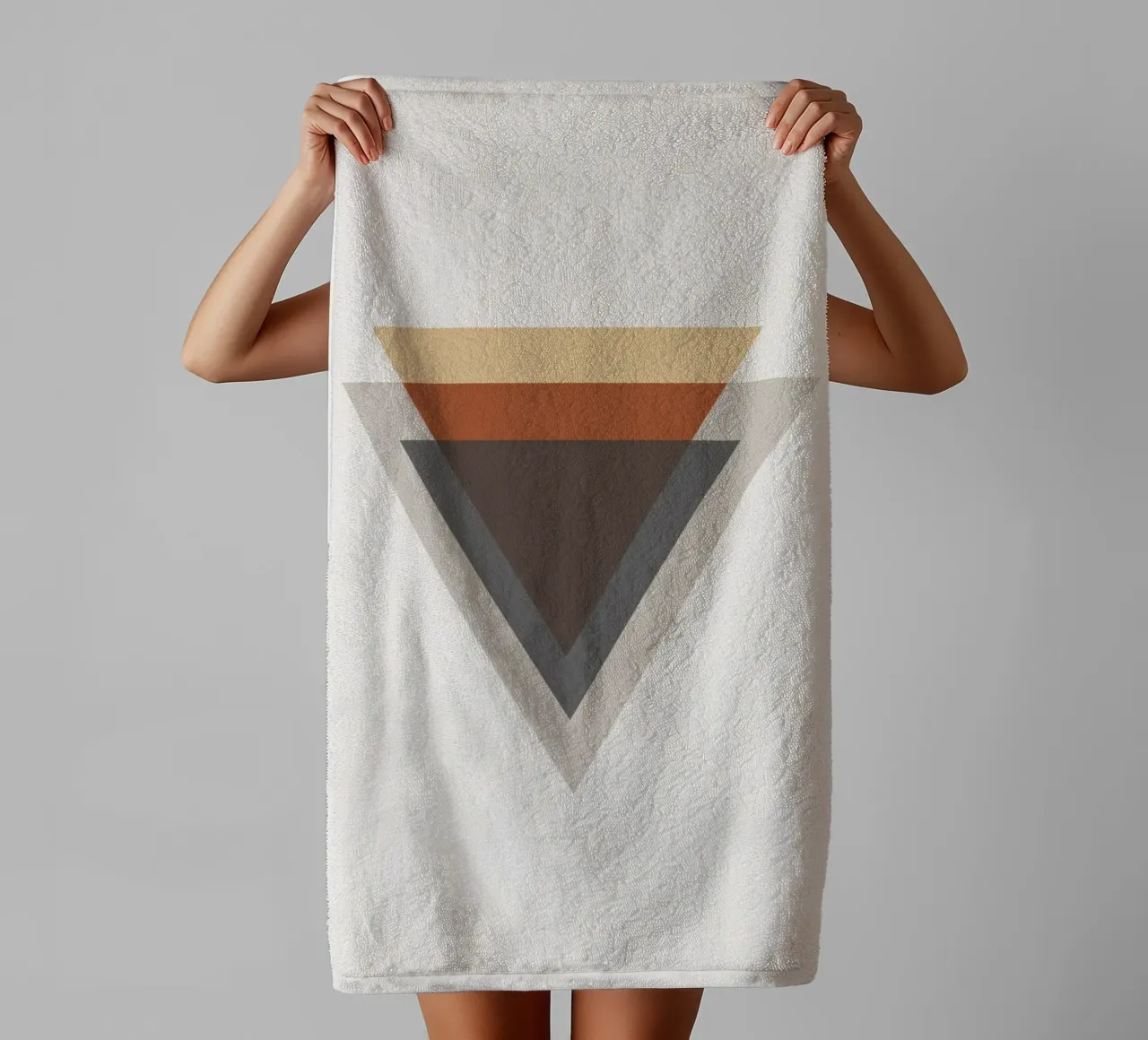 Balanced Simplicity – Triangle Shapes towel by Aralyn