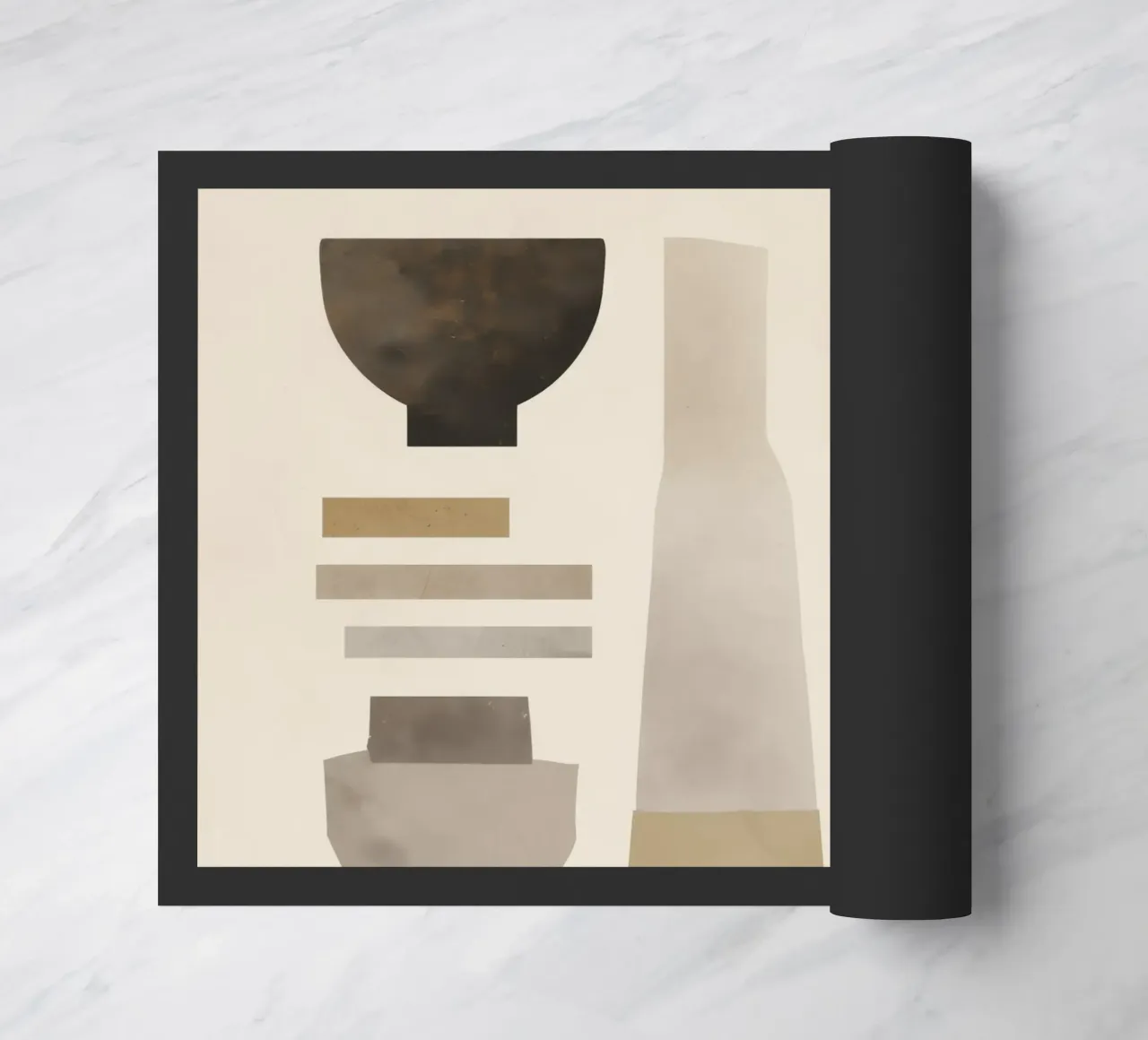 Boho Balance – Neutral Shapes and Objects doormat by Aralyn