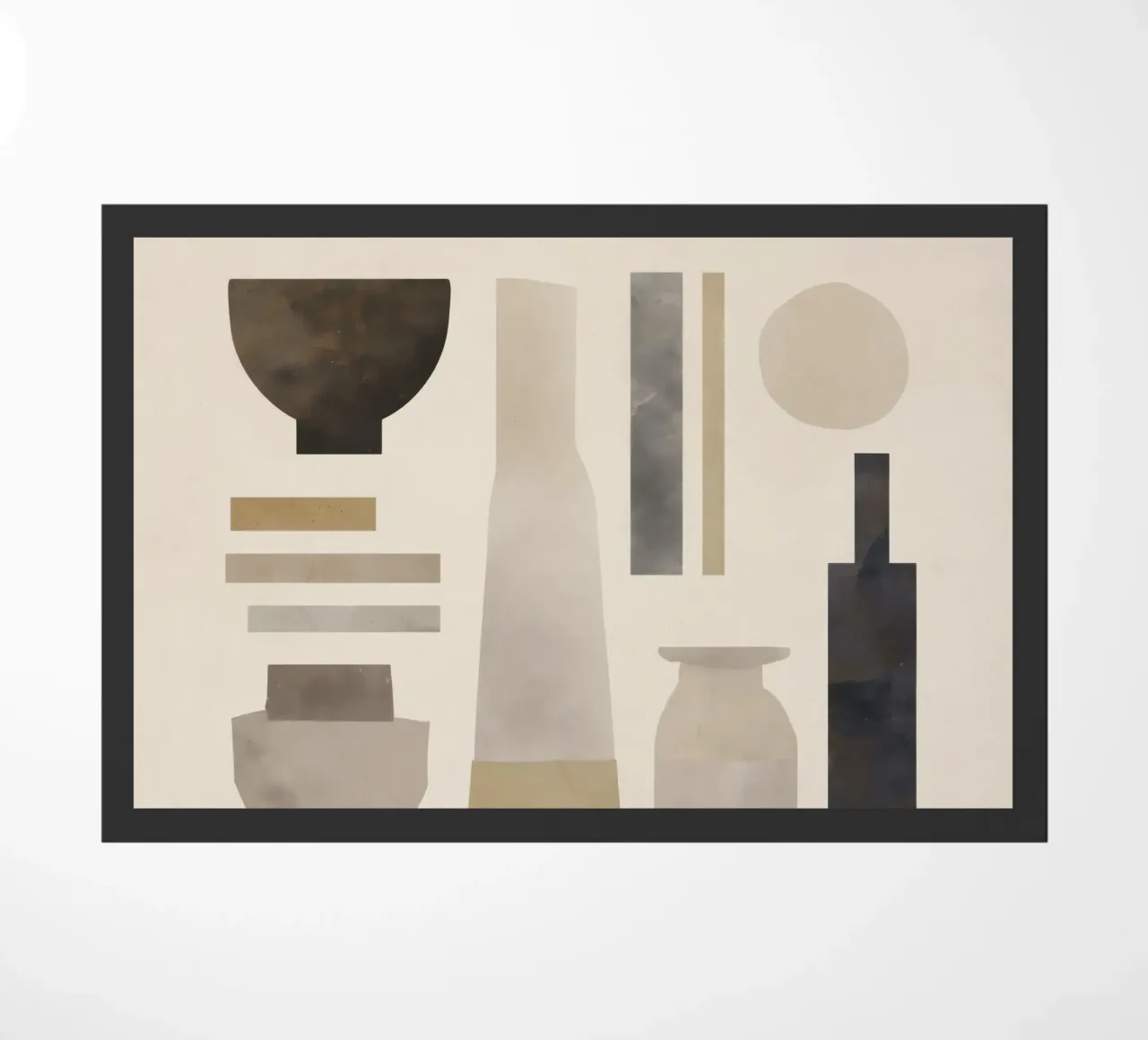 Boho Balance – Neutral Shapes and Objects doormat by Aralyn