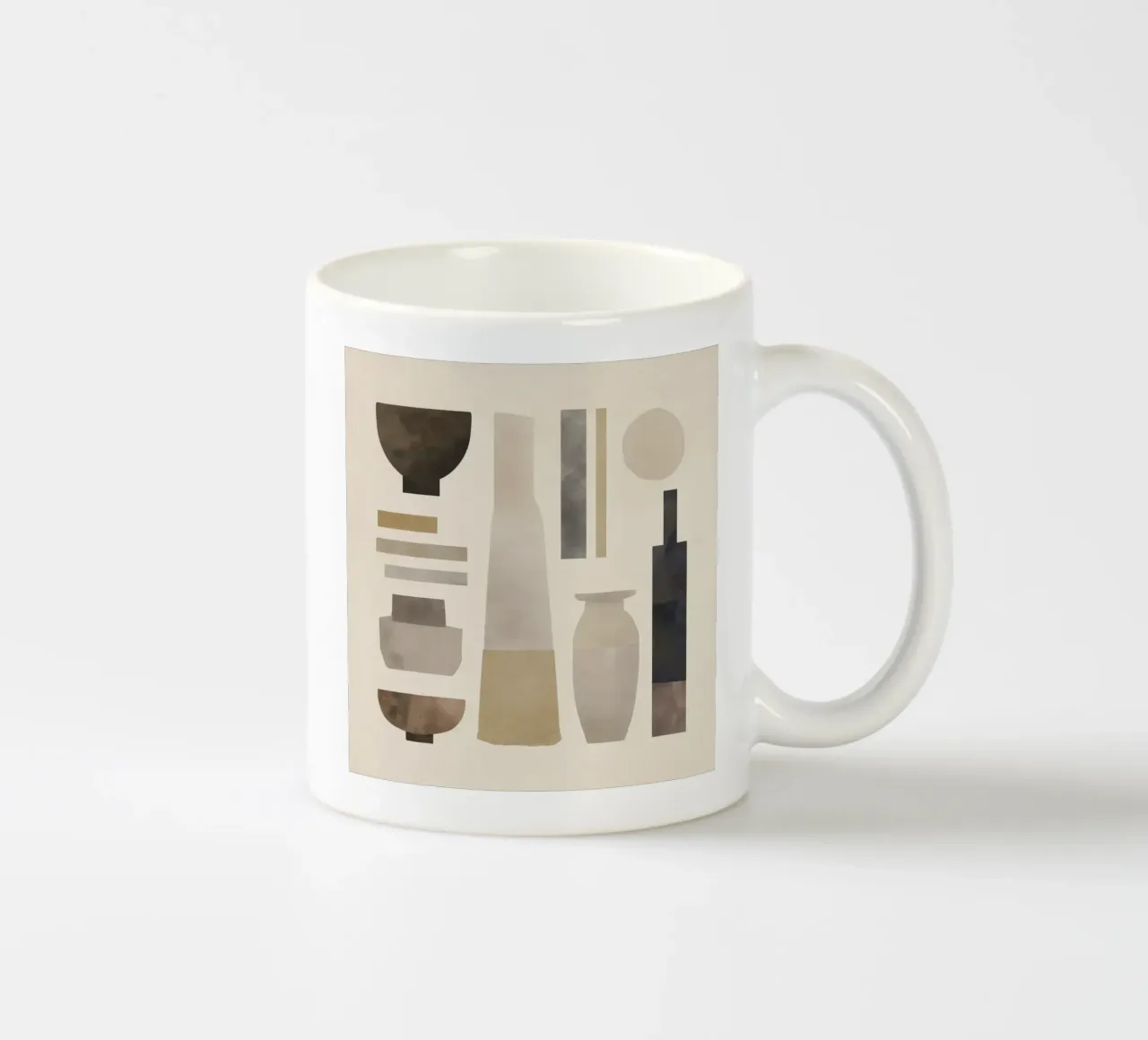 Boho Balance – Neutral Shapes and Objects ceramic mug by Aralyn