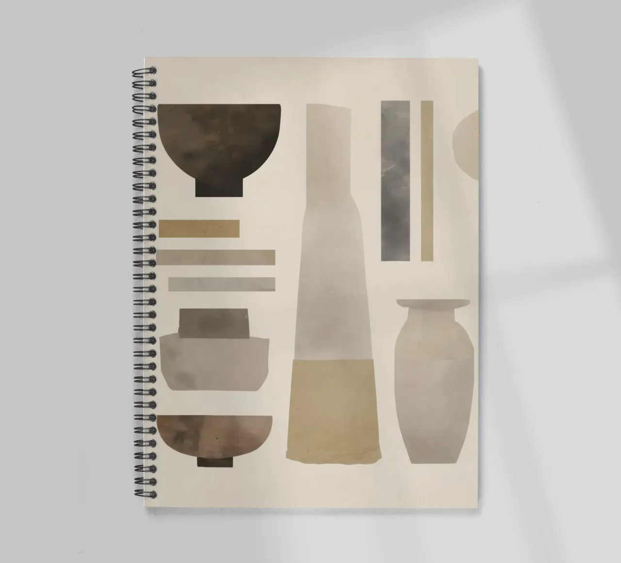 Boho Balance – Neutral Shapes and Objects spiral notebook by Aralyn
