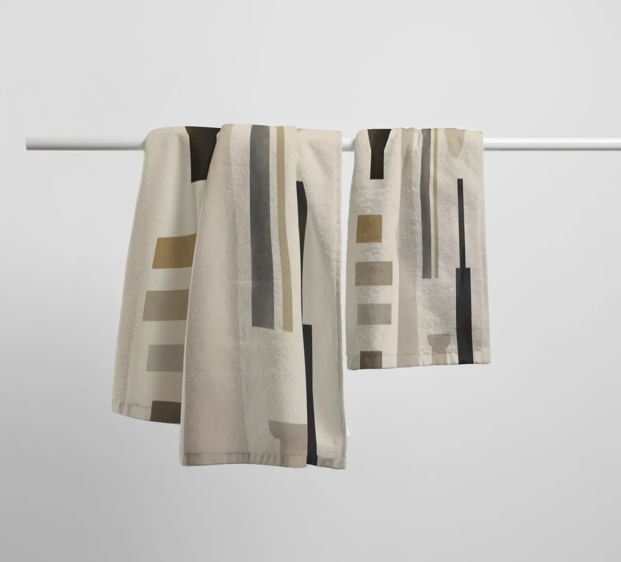 Boho Balance – Neutral Shapes and Objects towel by Aralyn