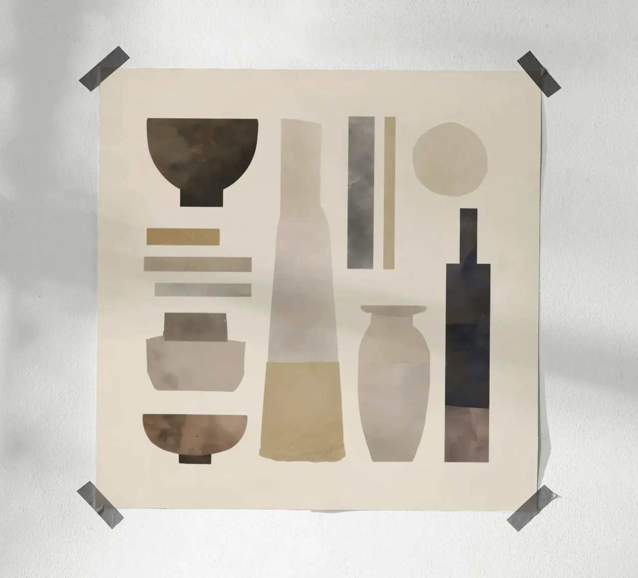 Equilibrio Boho - Forme e oggetti neutri carta hahnemühle da Aralyn