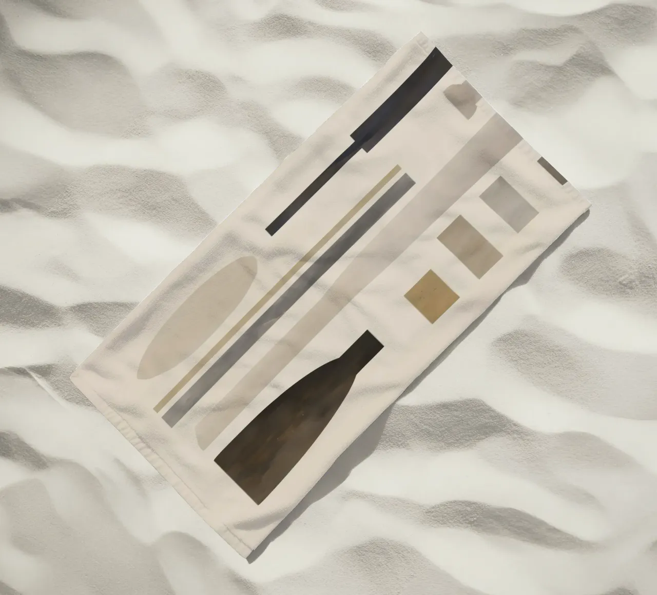 Boho Balance – Neutral Shapes and Objects beach towel by Aralyn