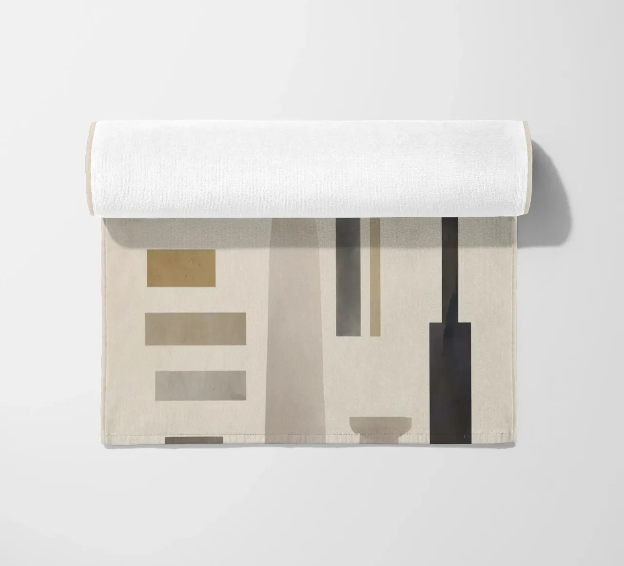 Boho Balance – Neutral Shapes and Objects beach towel by Aralyn