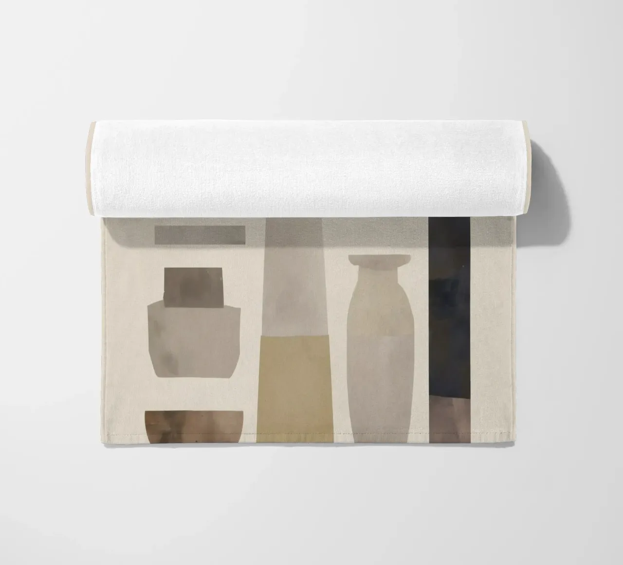 Boho Balance – Neutral Shapes and Objects beach towel by Aralyn