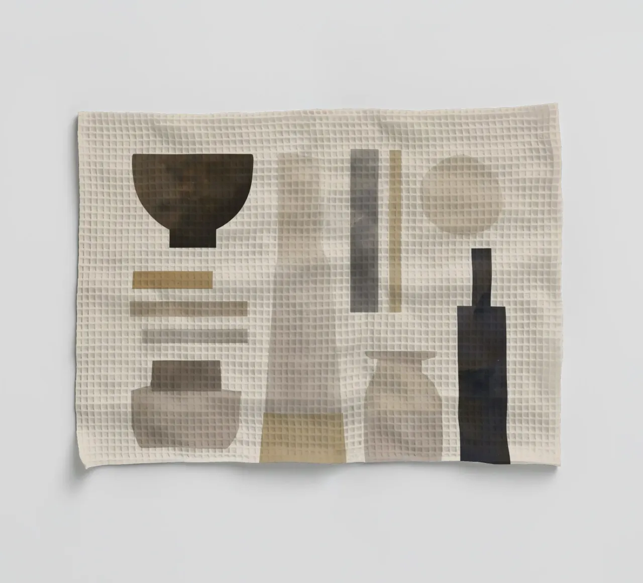 Boho Balance – Neutral Shapes and Objects tea towel by Aralyn