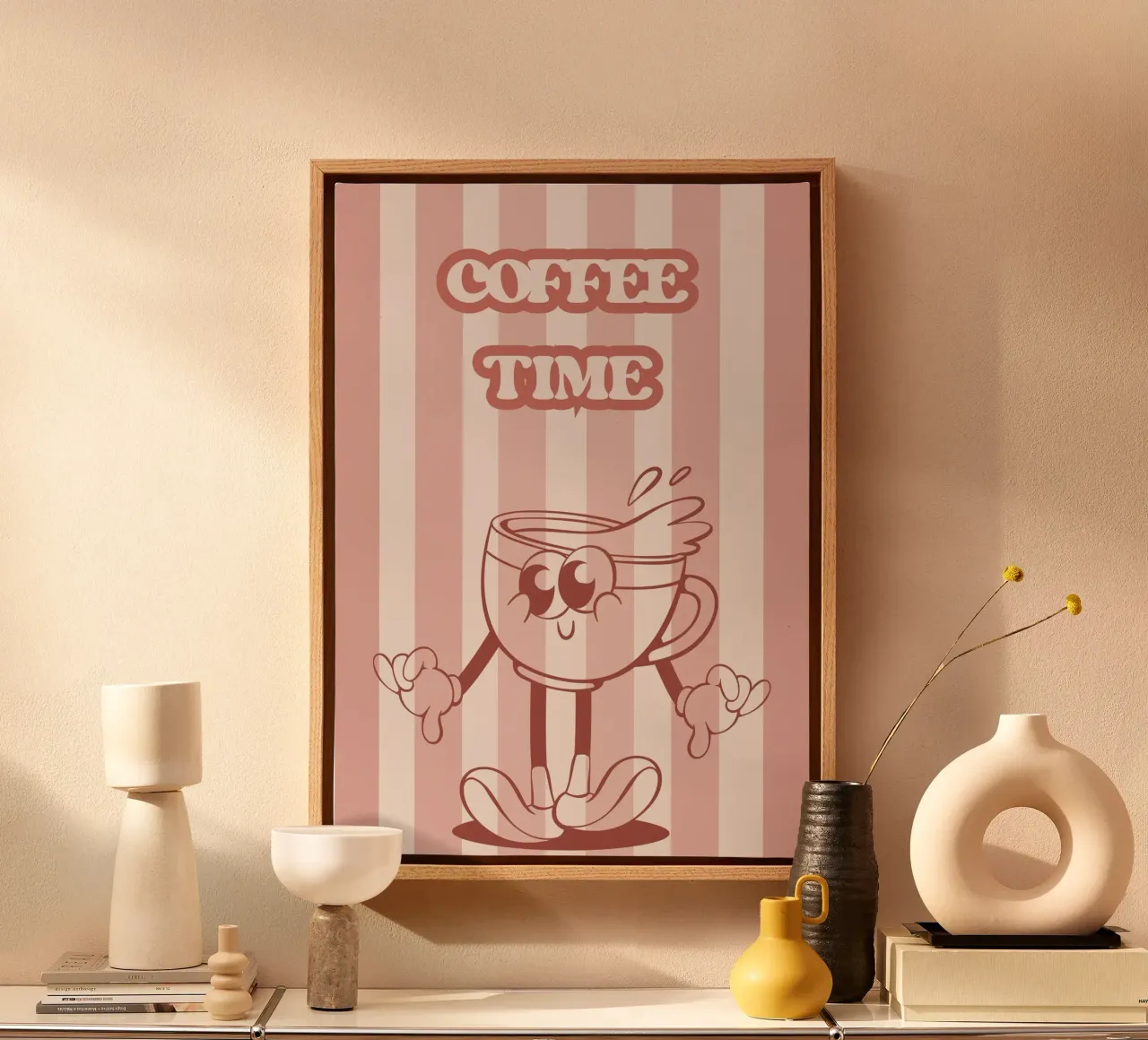 È l'ora del caffè Pink Vibes tela da Blondy Fayet
