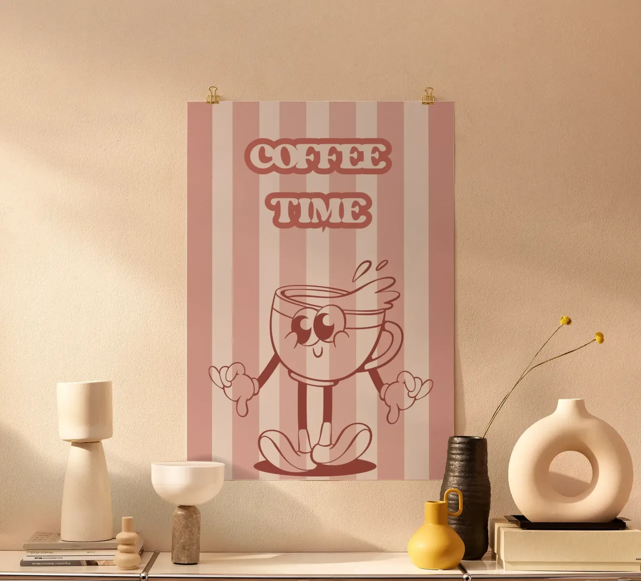 È l'ora del caffè Pink Vibes carta hahnemühle da Blondy Fayet