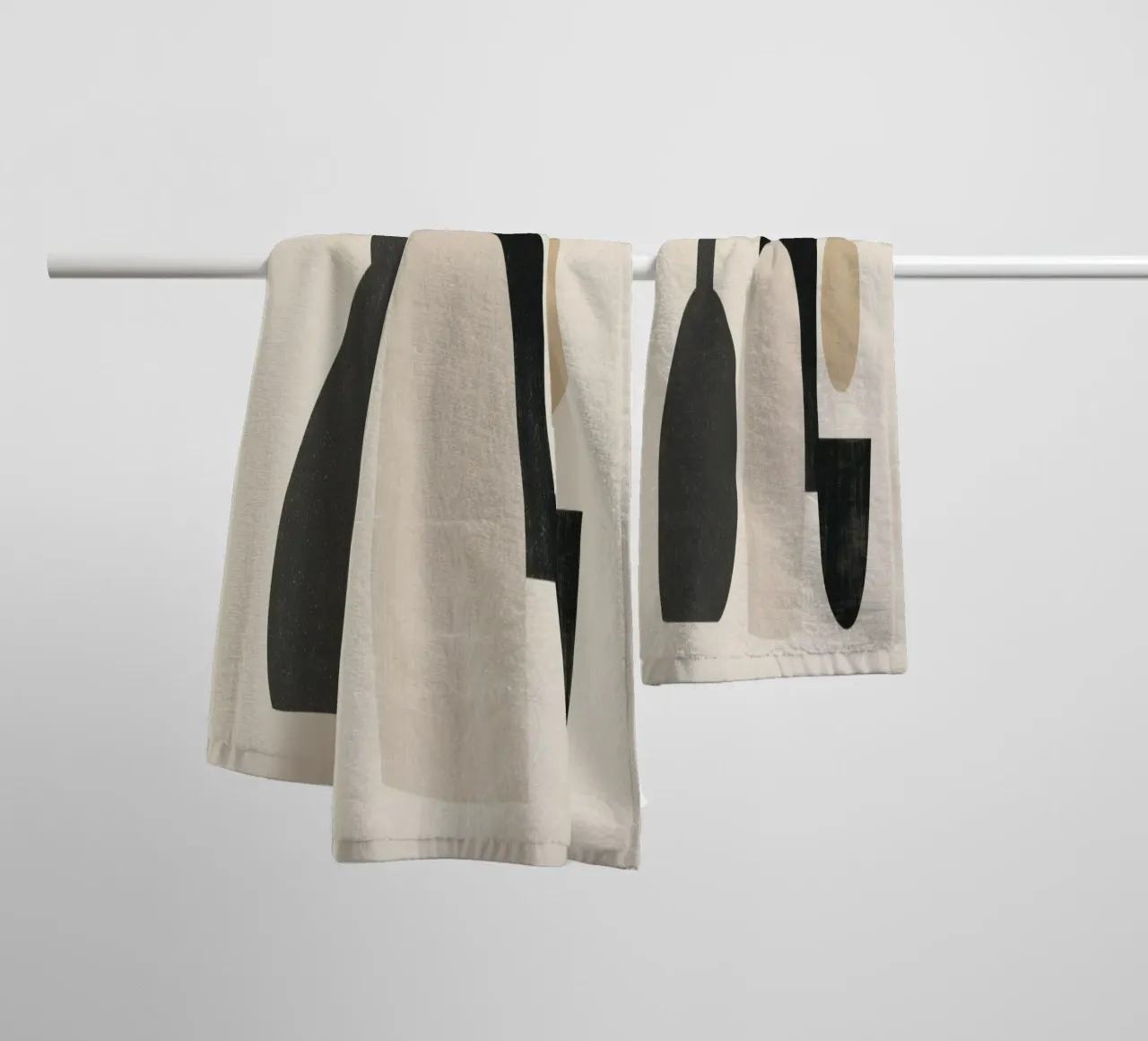 Bodegón boho - Formas abstractas en tonos neutros toalla de baño de Aralyn