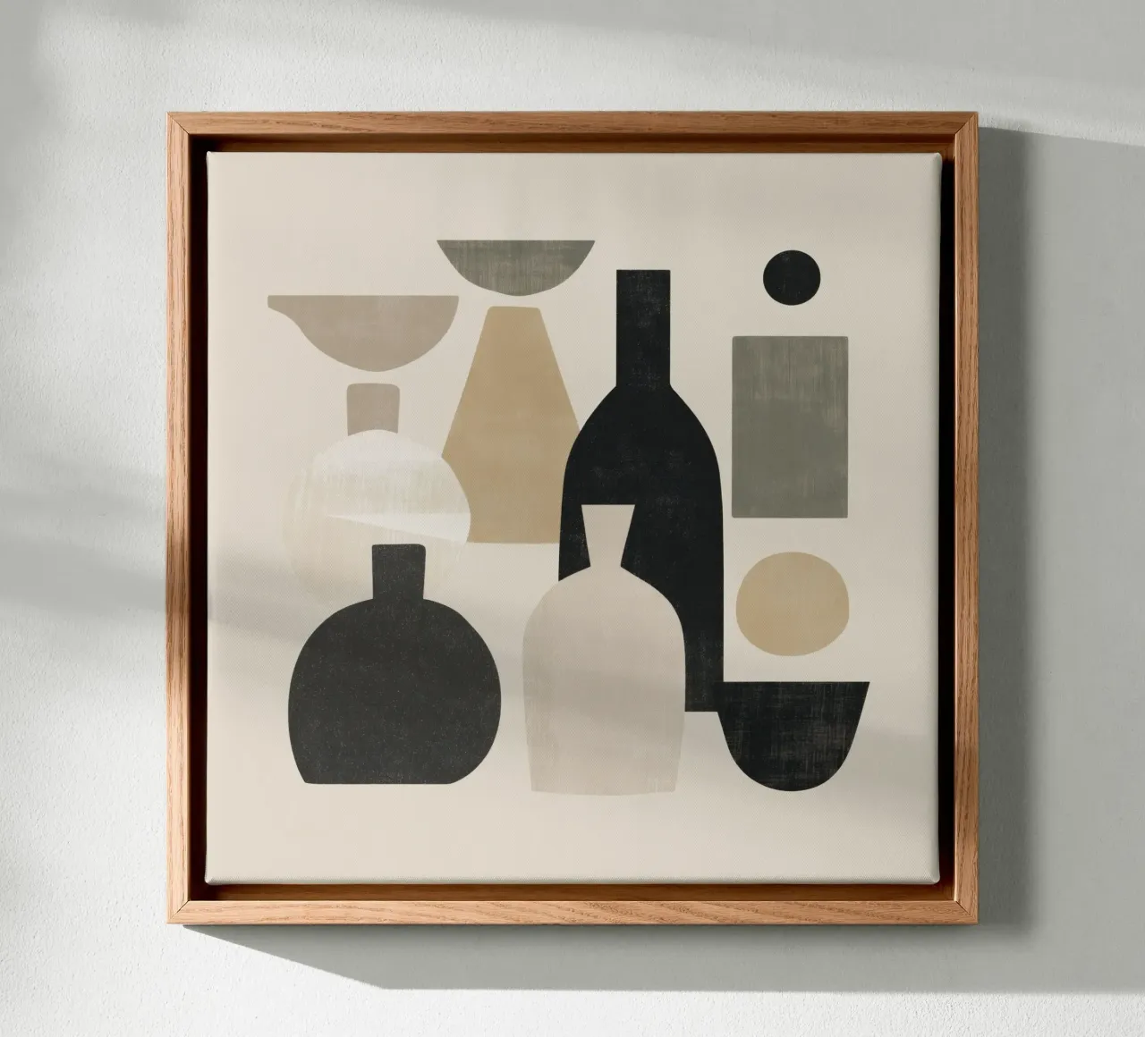 Boho Still Life – Abstract Shapes in Neutral Tones canvas by Aralyn