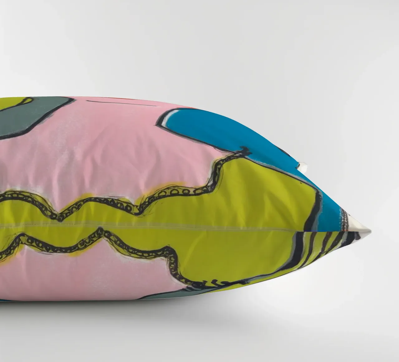 Donna pappagallo | Outsider art colorata neo-naif cuscino da Autofocus