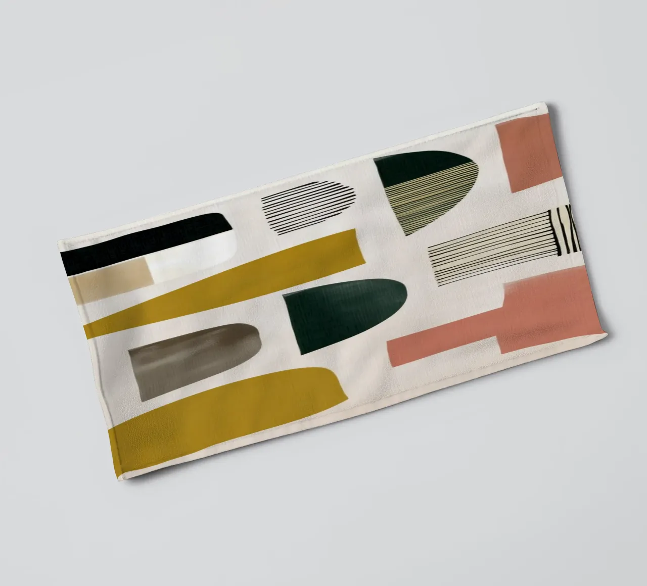 Stilleven - abstracte vormen in aardetinten badhanddoek van Aralyn
