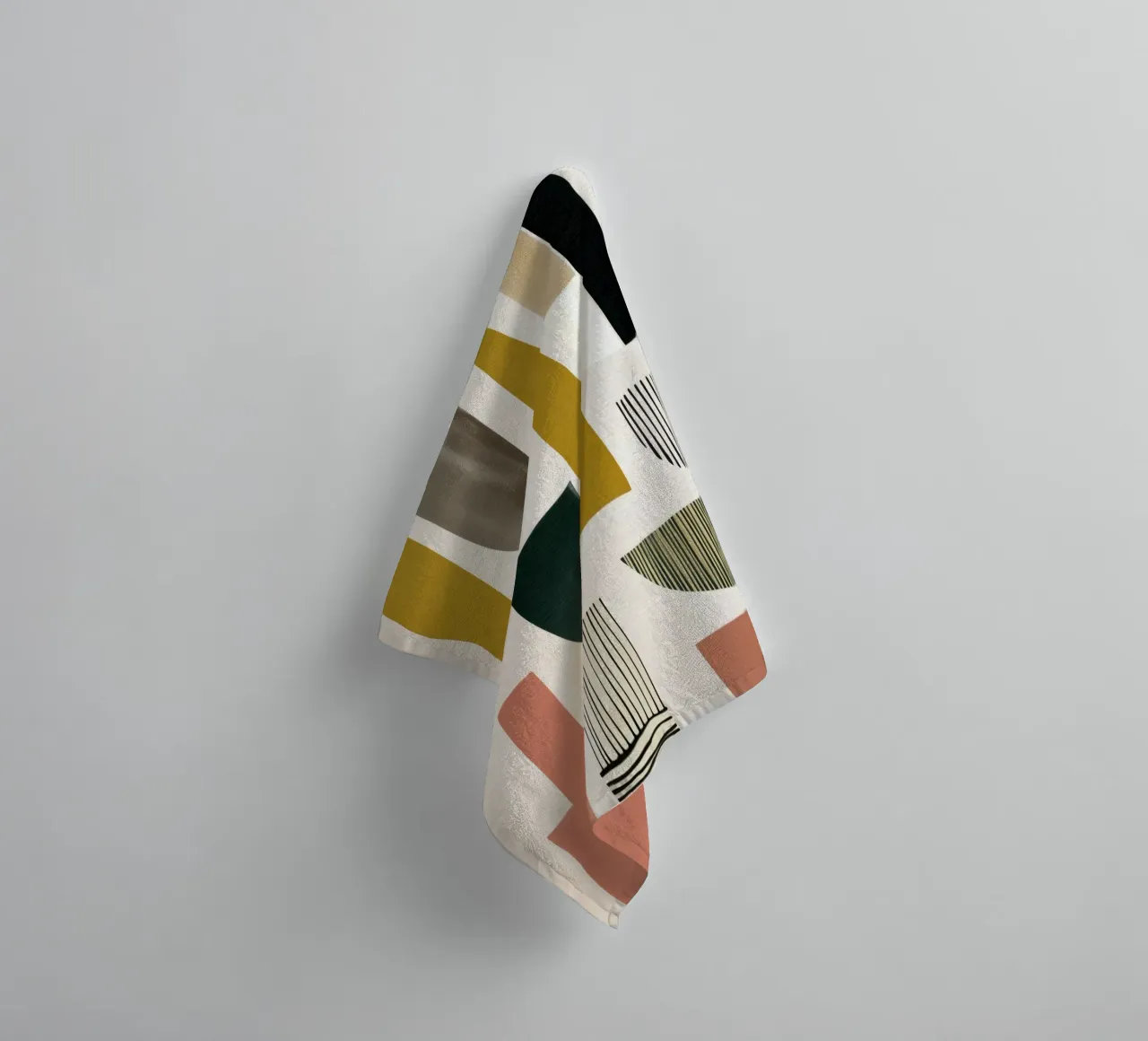 Stilleven - abstracte vormen in aardetinten badhanddoek van Aralyn