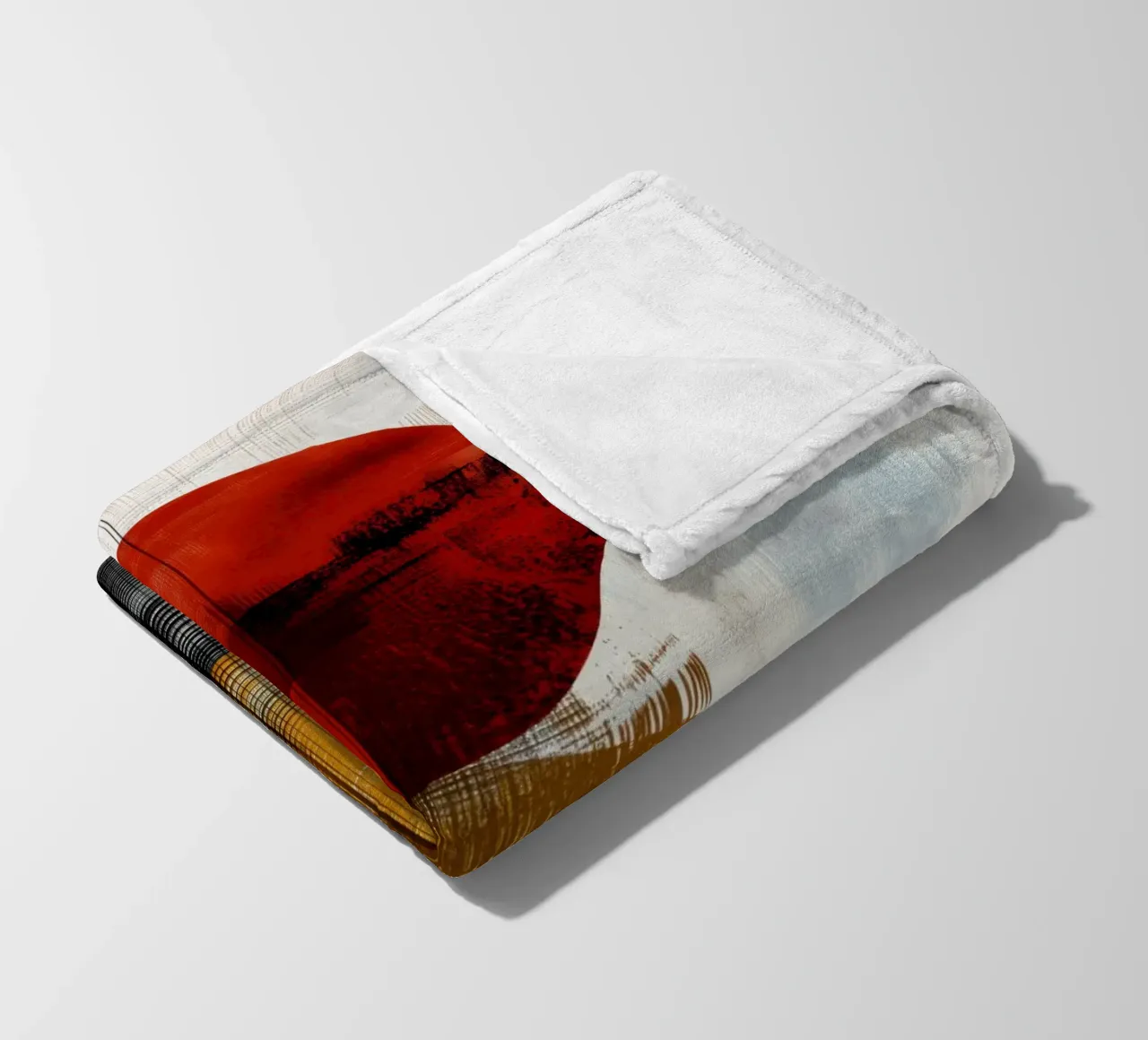 Geometria strutturata in rosso, giallo e nero coperta in pile da Aralyn