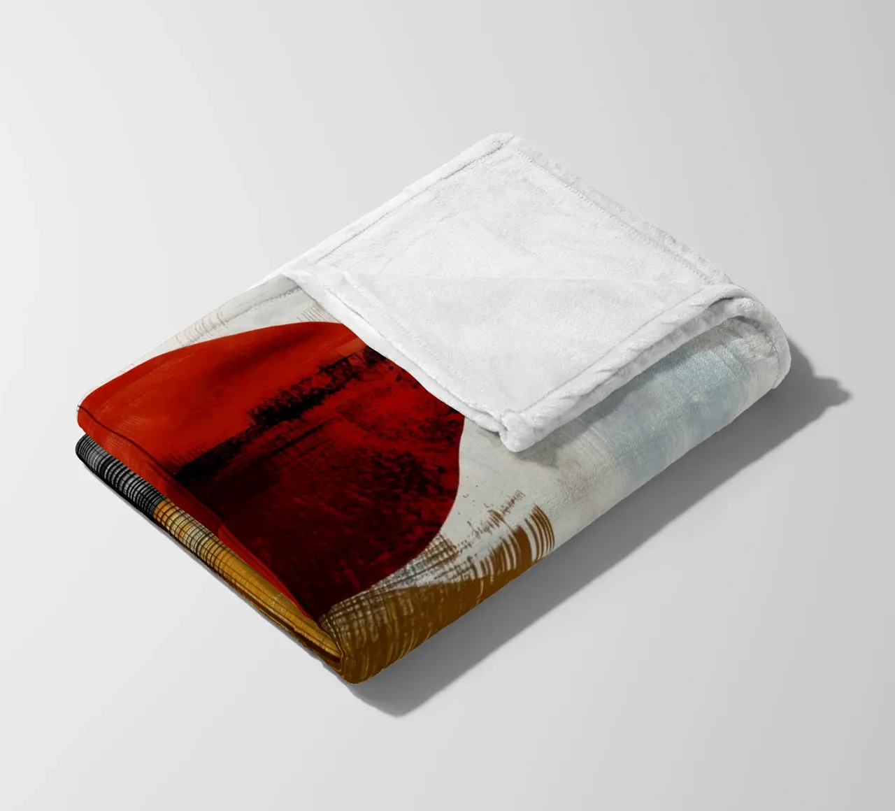 Geometria strutturata in rosso, giallo e nero coperta in pile da Aralyn