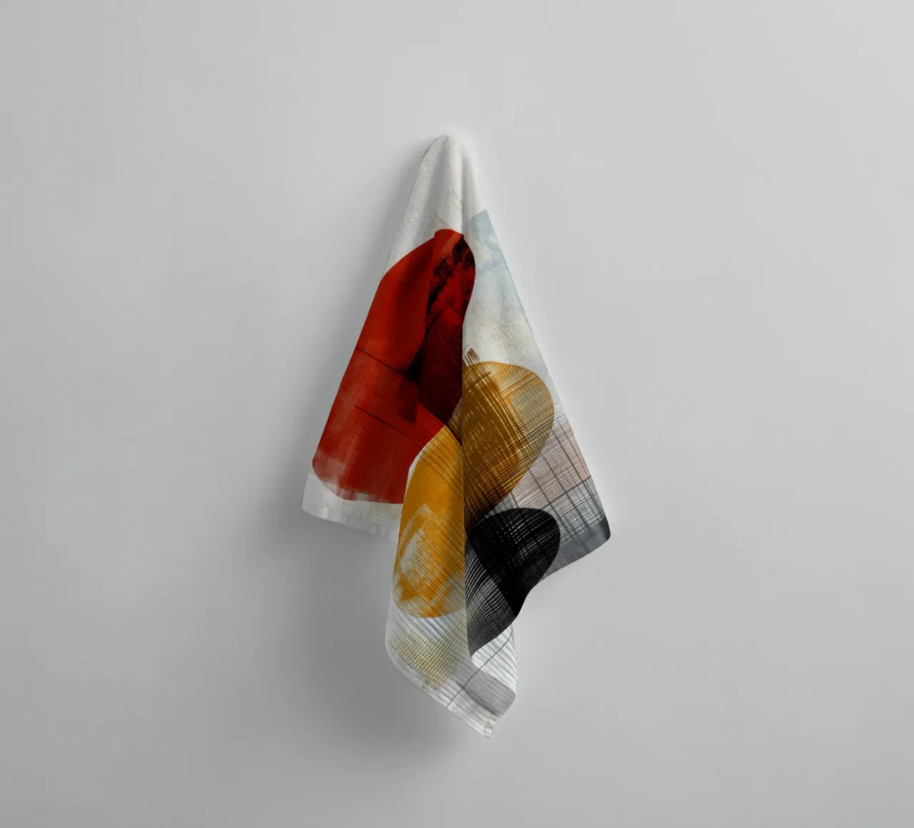 Géométrie texturée en rouge, jaune et noir serviette de bain de Aralyn