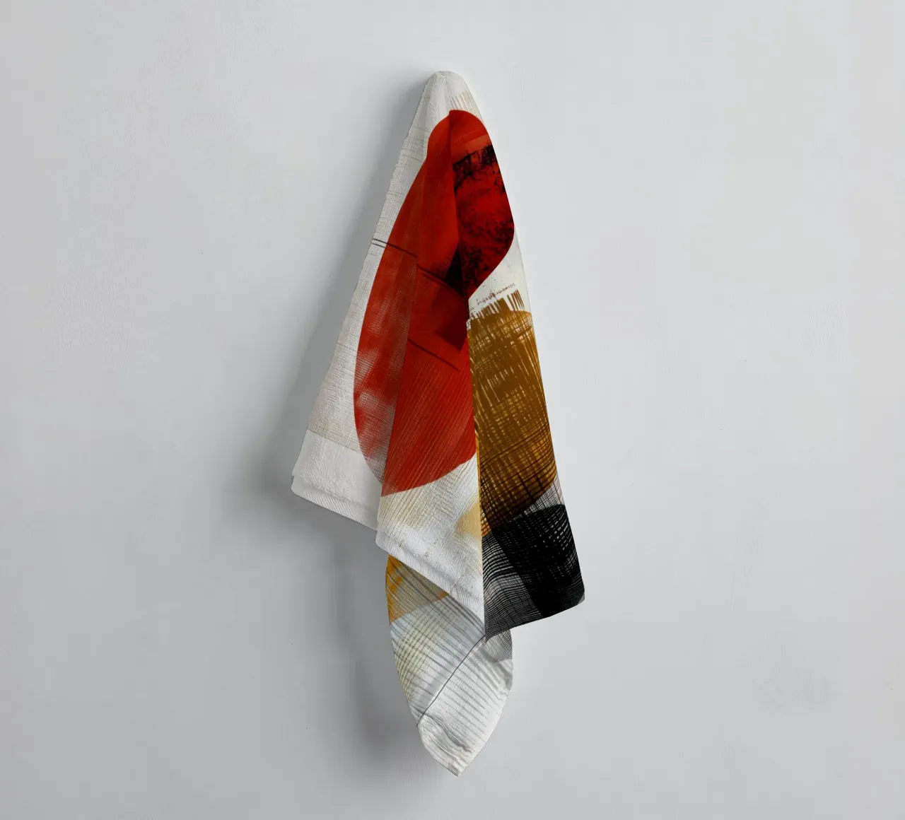 Géométrie texturée en rouge, jaune et noir serviette de bain de Aralyn