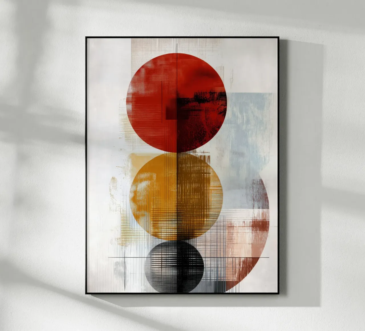 Geometria strutturata in rosso, giallo e nero plexiglass da Aralyn