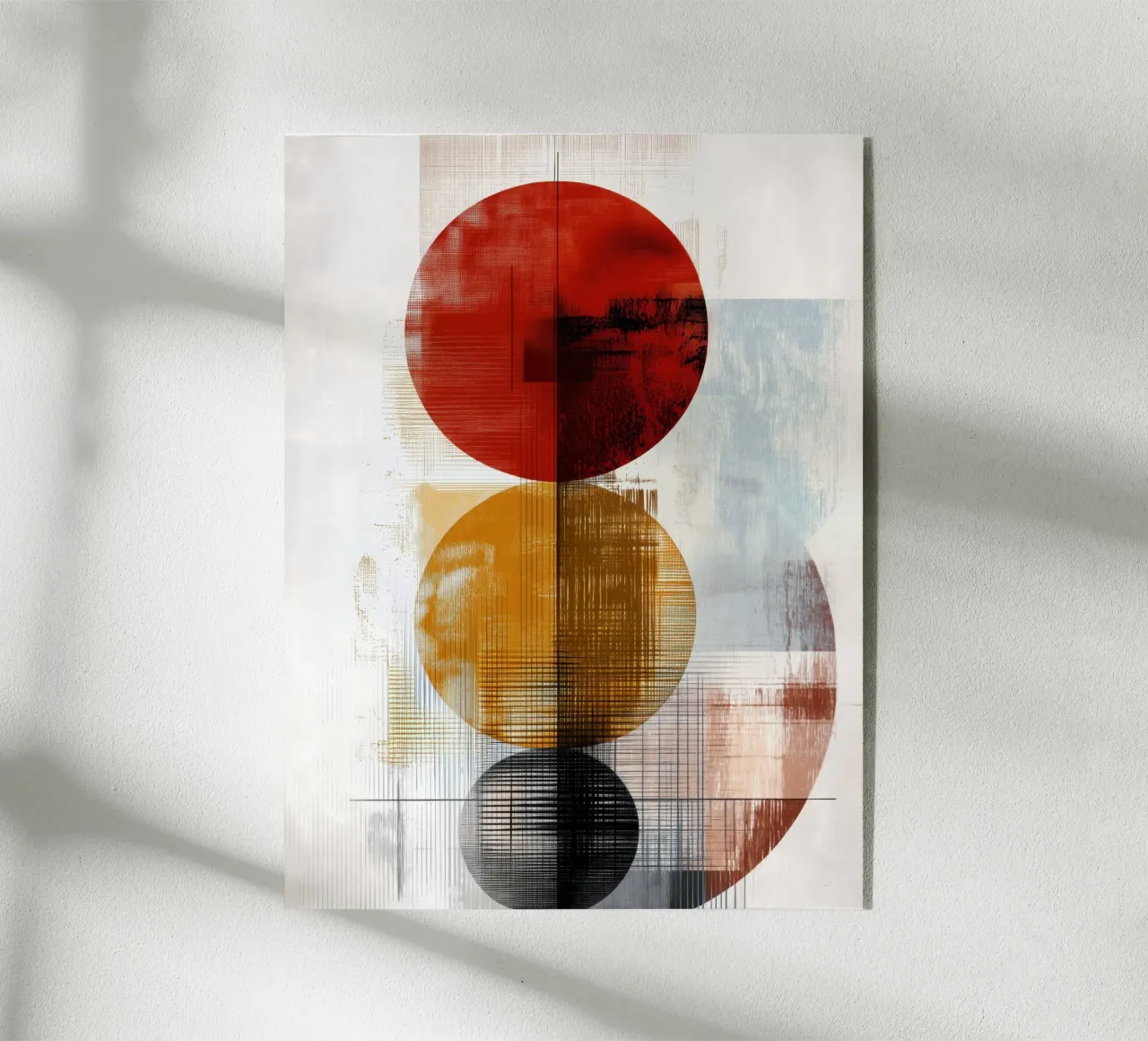 Geometria strutturata in rosso, giallo e nero plexiglass da Aralyn