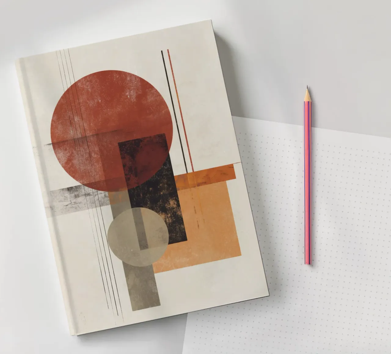 Modern Abstract in Warm Neutrals notebook by Aralyn