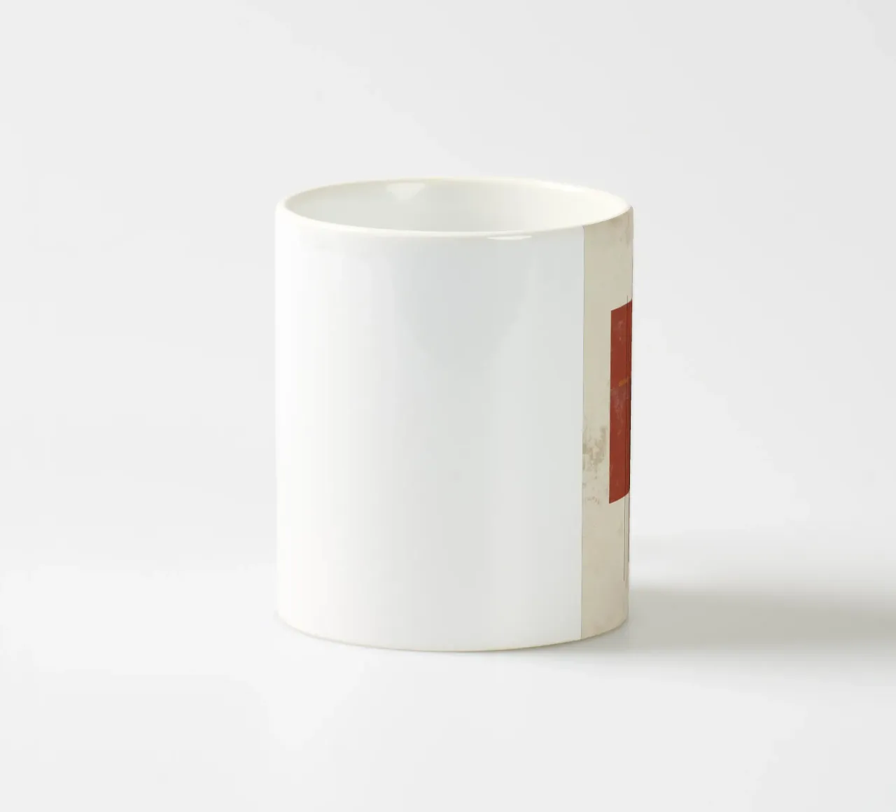 Retro Geometry Art in Rust and Beige ceramic mug by Aralyn