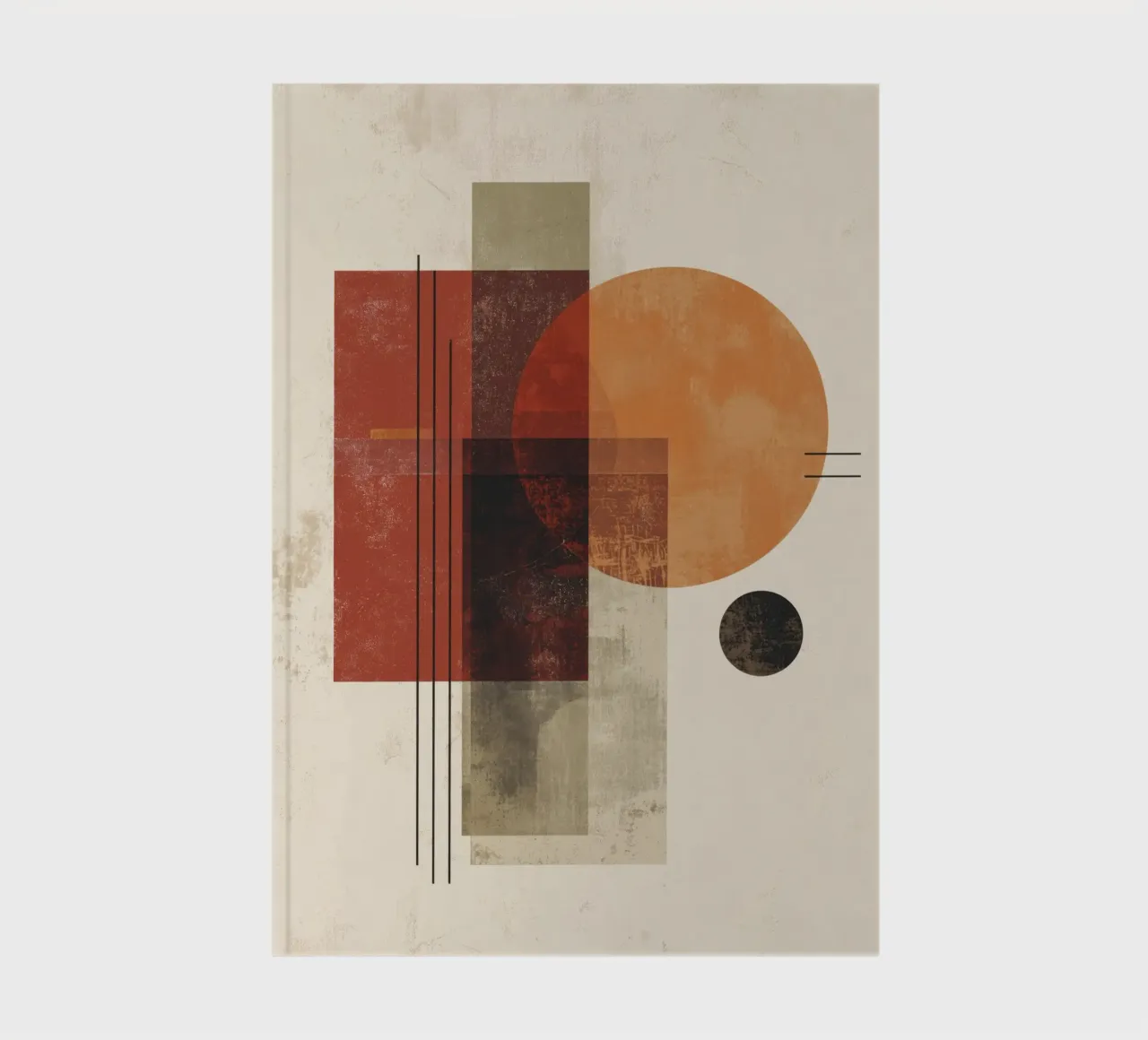 Retro Geometry Art in Rust and Beige notebook by Aralyn