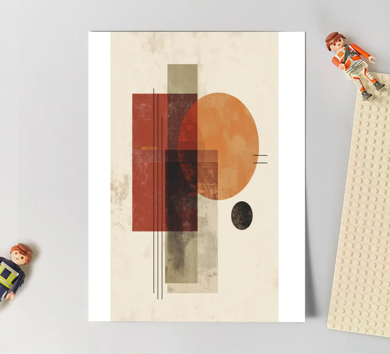 Retro Geometry Art in Rust and Beige sticker sheet by Aralyn