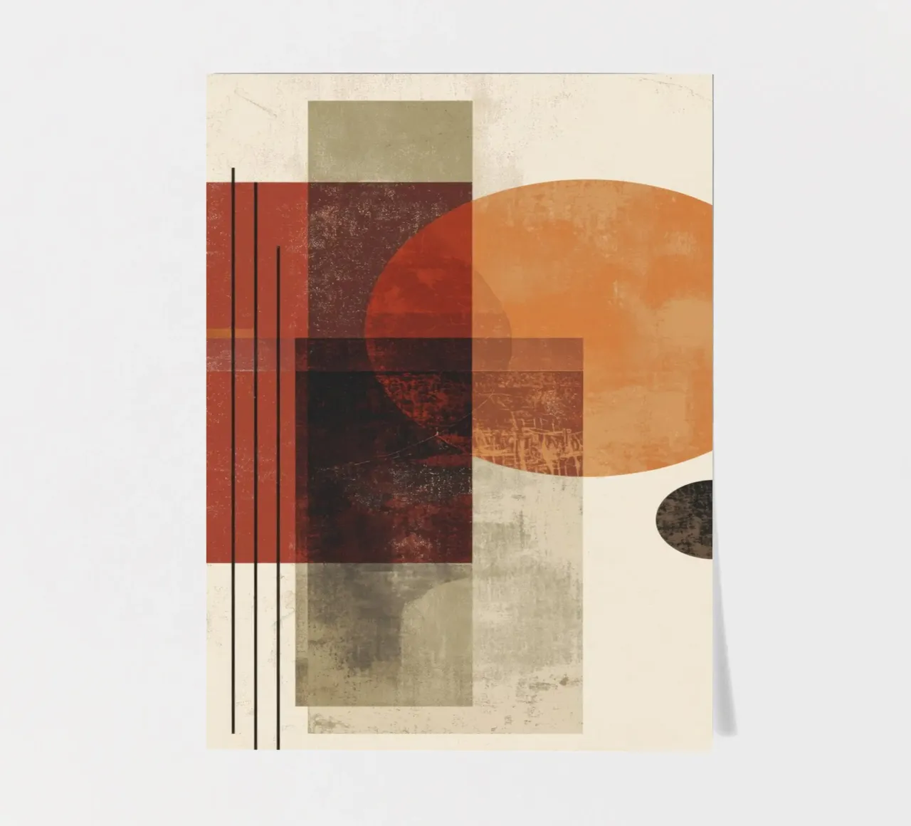 Retro Geometry Art in Rust and Beige sticker sheet by Aralyn