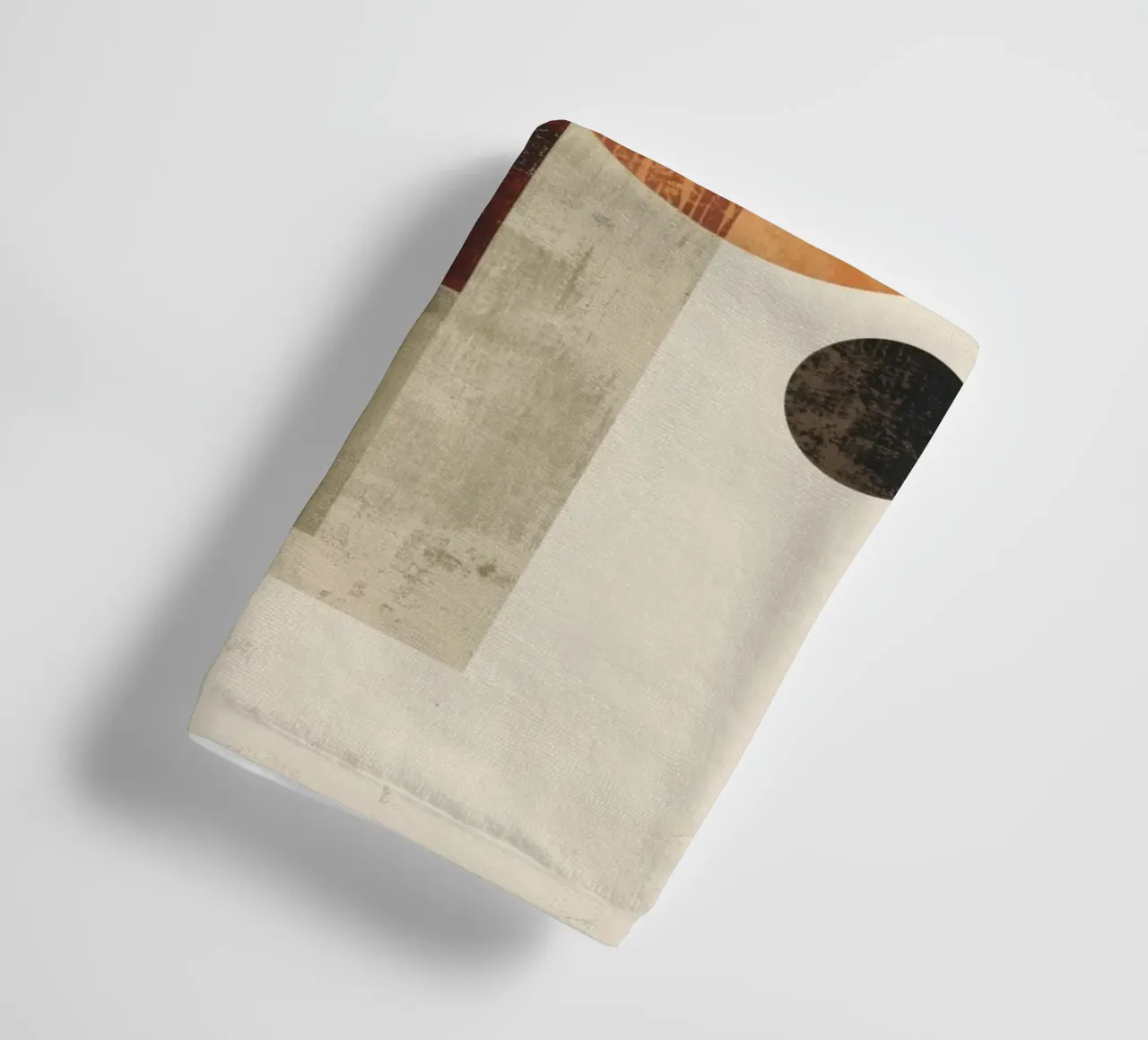 Retro Geometry Art in Rust and Beige towel by Aralyn