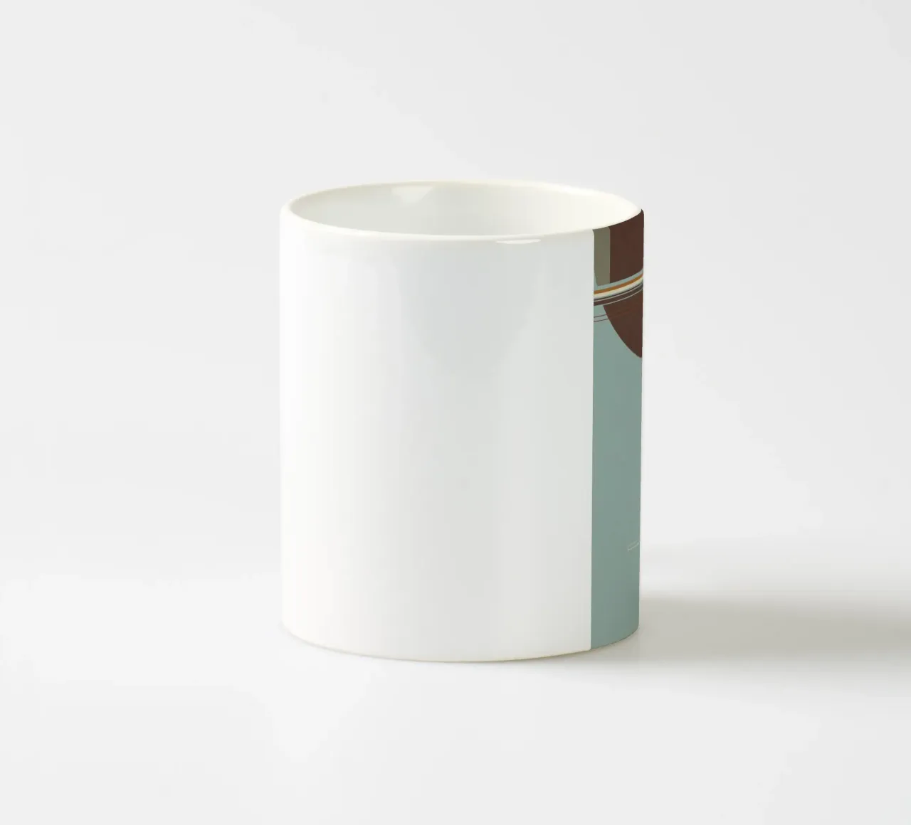 Astratto geometrico in blu e marrone tazza in ceramica da Aralyn
