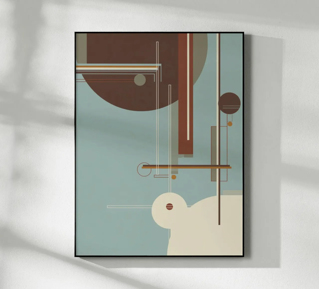 Astratto geometrico in blu e marrone plexiglass da Aralyn