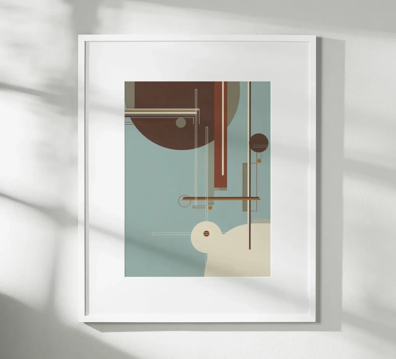 Astratto geometrico in blu e marrone carta hahnemühle da Aralyn
