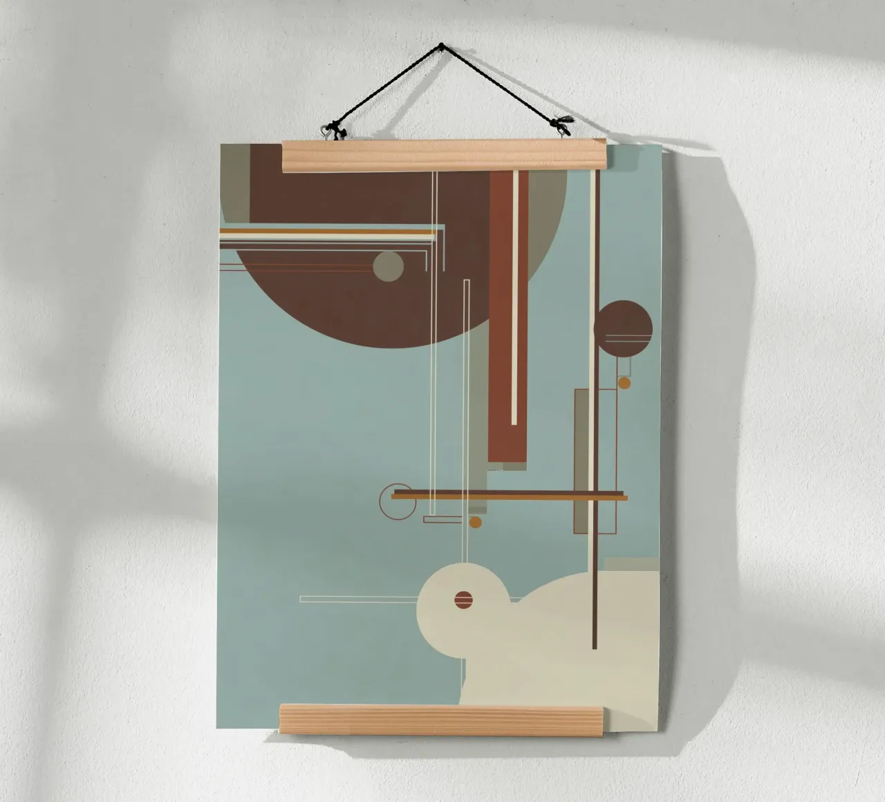 Astratto geometrico in blu e marrone carta hahnemühle da Aralyn