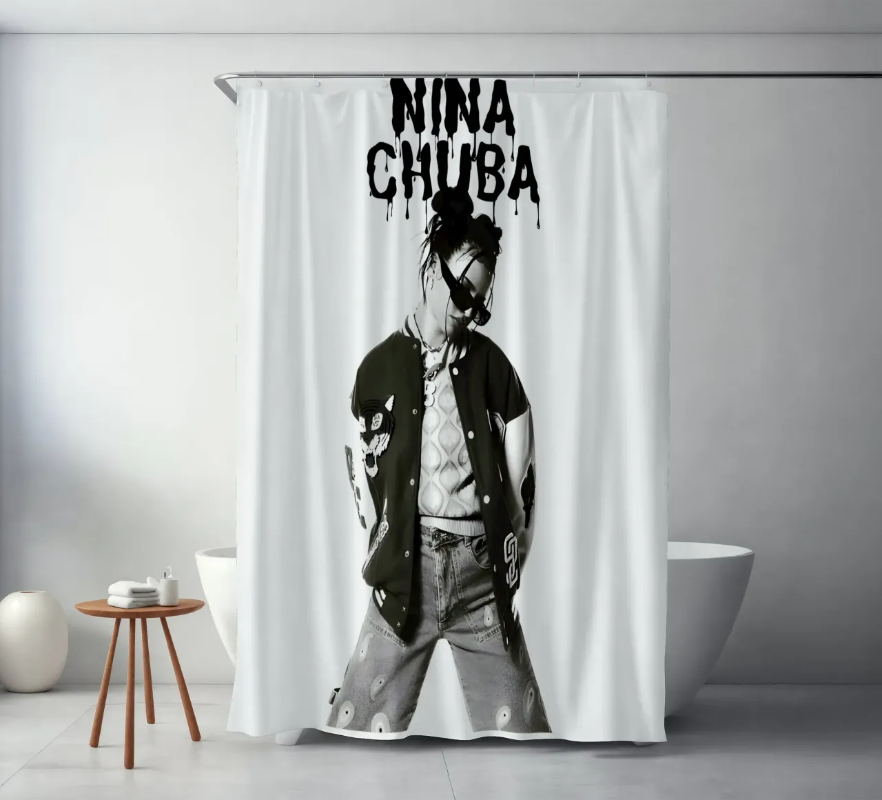 Monochrome Cool V2 tenda da doccia da vintage