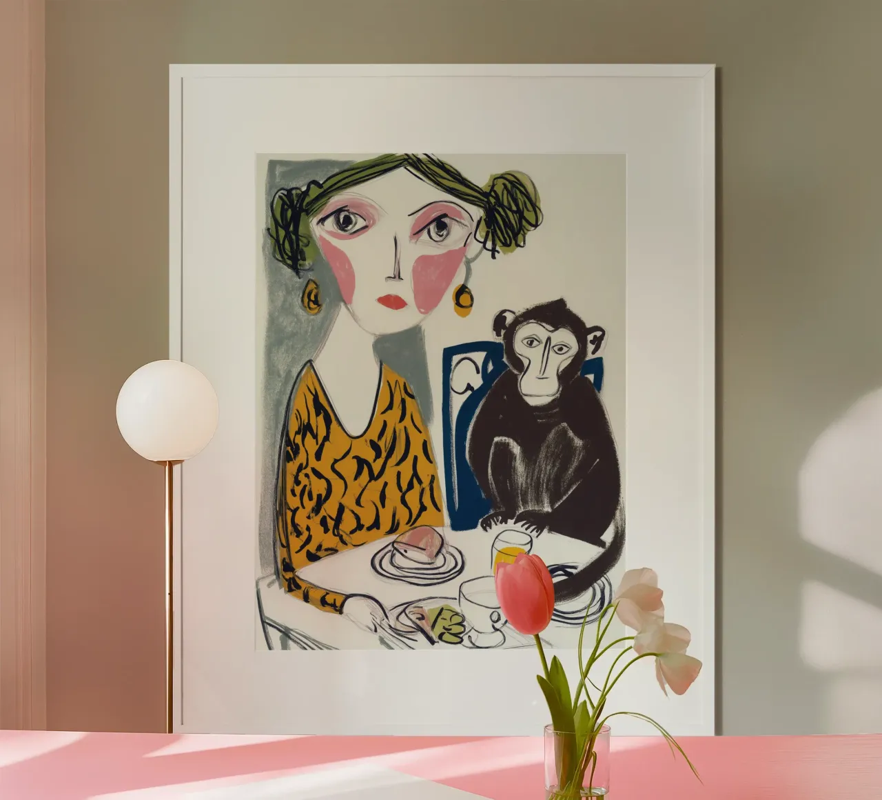 Breakfast with a friend | Surreal table scene hahnemühle by Autofocus